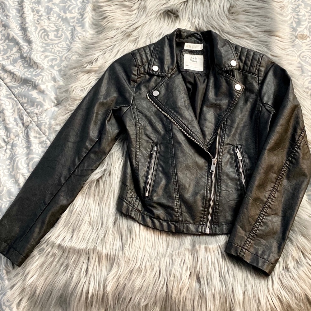 H&M Faux Leather Black Jacket